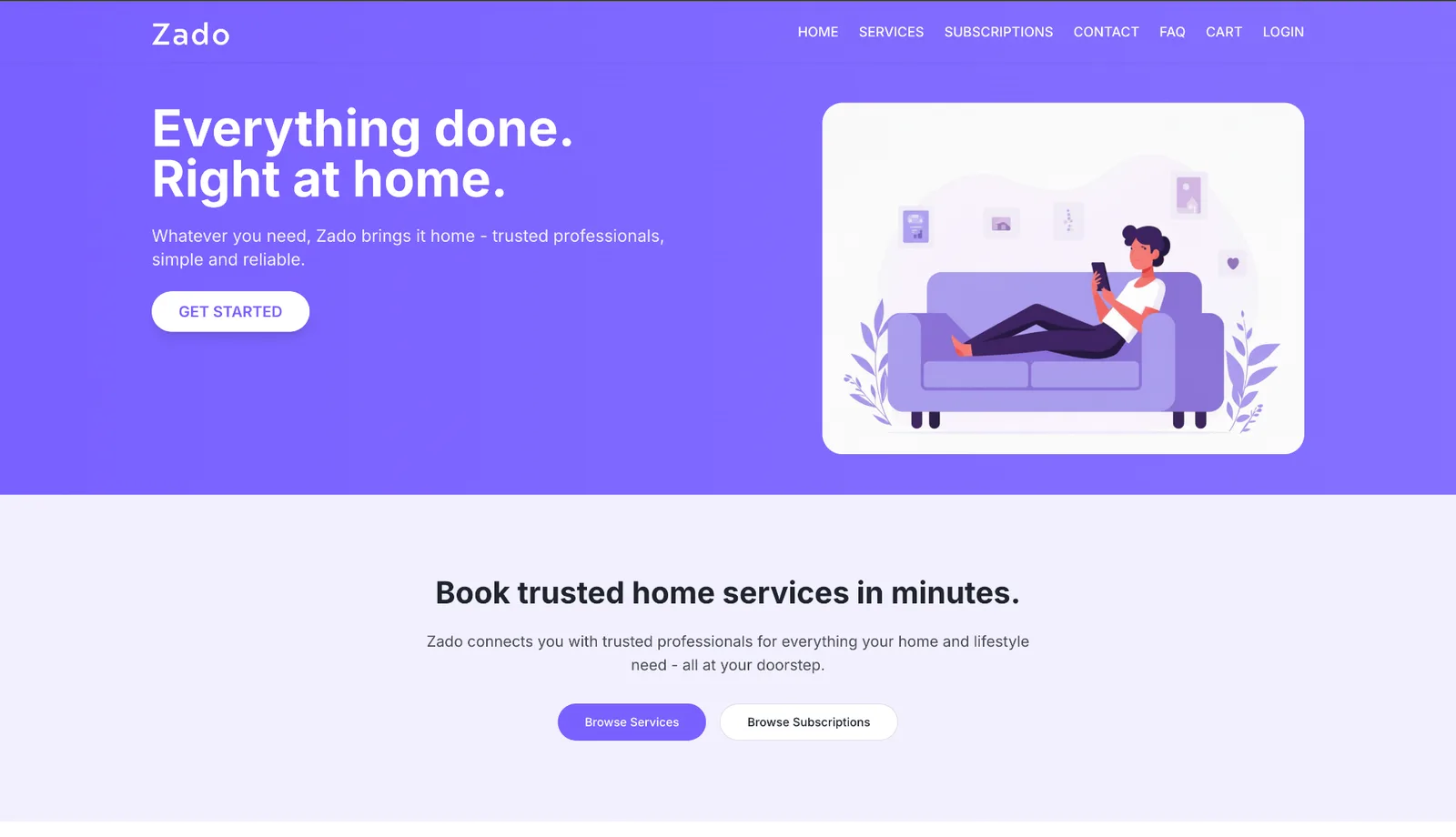 Zado - Home-Services Marketplace website by TitanStudio